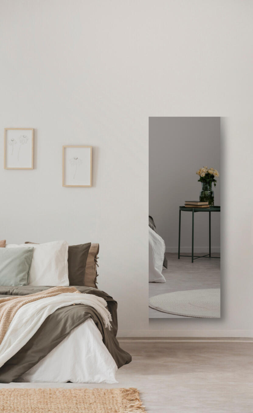 Slaapkamer spiegel rechthoekig - grijs