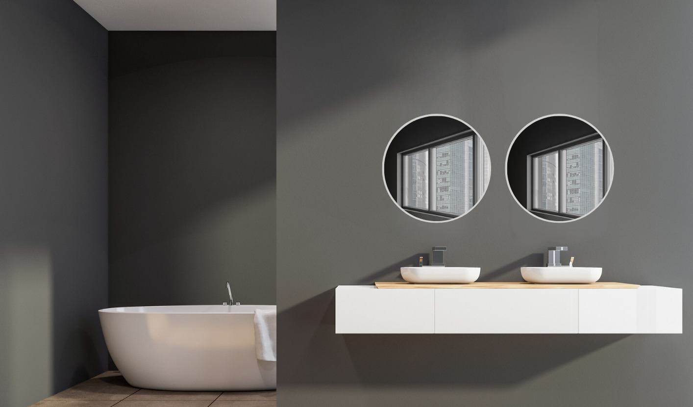 Spiegel met verlichting en verwarming - badkamer grijs